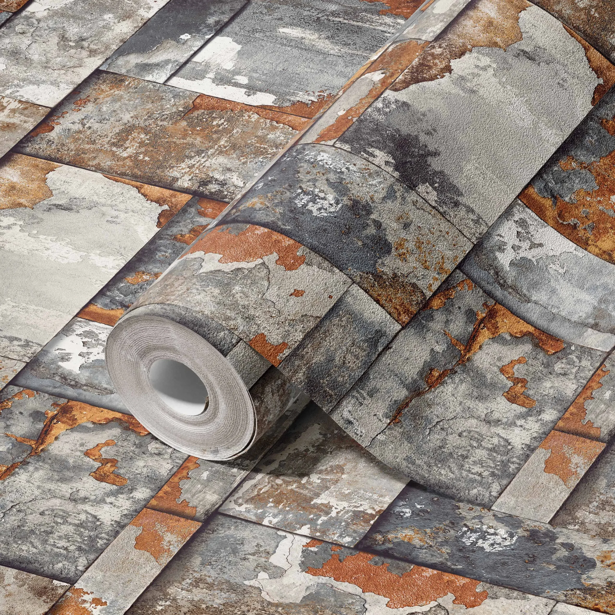 Gray Embossed Wallpaper – Industrial Sophistication (23106-4)